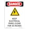 Signmission Safety Sign, OSHA Danger, 5" Height, Keep Electrical Panel, Portrait OS-DS-D-35-V-2219 - alternate 1